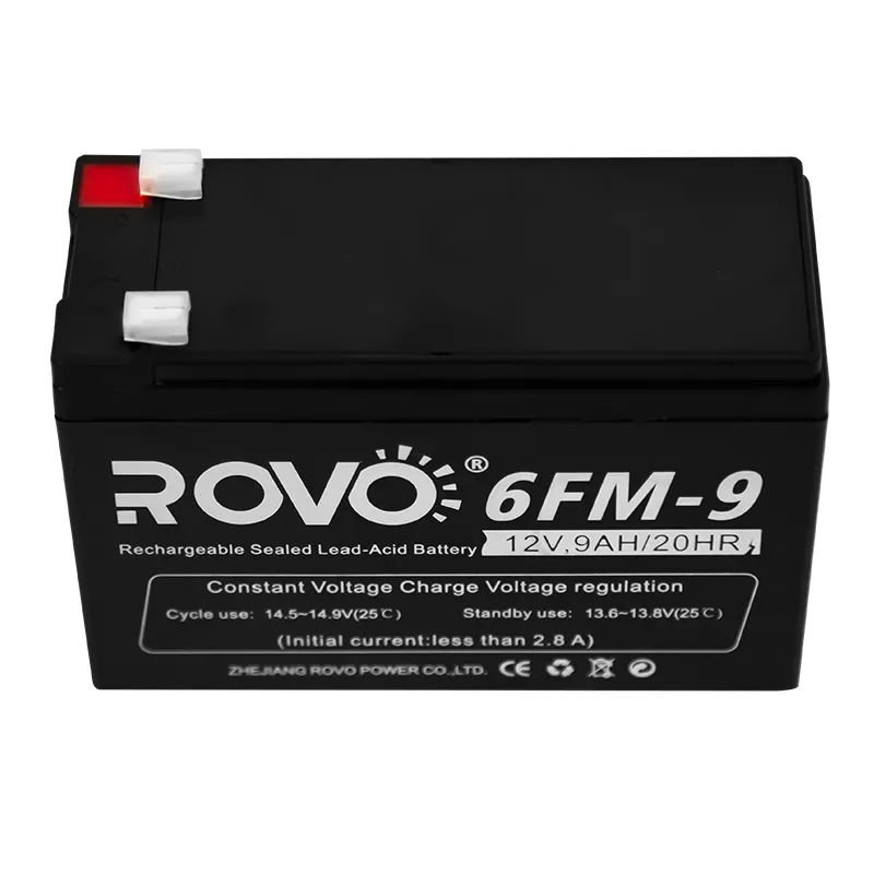 ROVO 12V 9AH Petite mini-batterie plomb-acide à cycle profond rechargeable pour jouets moto CCTV caméra système d'éclairage