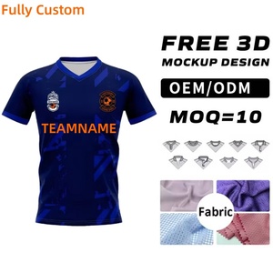 Hoogwaardig sublimatie voetbaltenue, ademend voetbal shirt, V-hals, maillot de foot, custom voetbal shirt - Product Image 1