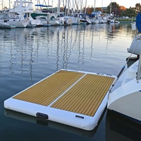 Plateforme flottante gonflable pour ponton, quai de yacht, en bois grainé, pour les loisirs aquatiques, 200x150x20cm