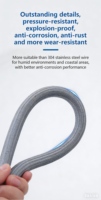 Tuyau de douche flexible moderne en nylon de 1,5 m pour douches à main – Tuyau de rechange pour salle de bain
