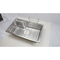 Évier de cuisine multifonctionnel neuf à cuve unique en acier inoxydable avec design nano étagé pour installation sur plan