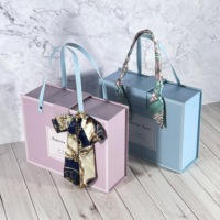 Emballage cadeau personnalisé, boîte rigide en carton magnétique cyan et violet, vêtements pour enfants, chaussures, baby shower, Saint-Valentin, laminage brillant