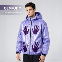 Veste décontractée pour homme, coupe ample, thermochromique, à changement de couleur réactif à la chaleur, imprimé, coupe-vent à capuche pour sports de plein air