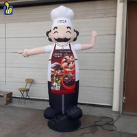 Ballon gonflable de chef de main d'agitant pour la promotion de restaurant de barbecue
