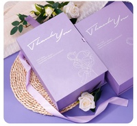Boîte-cadeau de livre de ruban violet de qualité supérieure boîte carrée en papier synthétique écologique pour la fête des enseignants boîte-cadeau personnalisable d'anniversaire et de Saint-Valentin