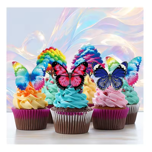 Tùy Chỉnh Gói 24Pcs Wafer Giấy Ăn Được Bánh Bướm Topper Râu Lạnh Món Ăn Trang Trí Bánh Giấy In Hình Ảnh Tự Làm Hỗ Trợ - Product Image 4