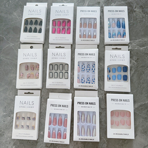 Nuevo estilo moda 24 piezas Prensa en <span class=keywords><strong>uñas</strong></span> de lujo bailarina personalizada <span class=keywords><strong>uñas</strong></span> postizas fábrica personalización al por mayor - Product Image 3