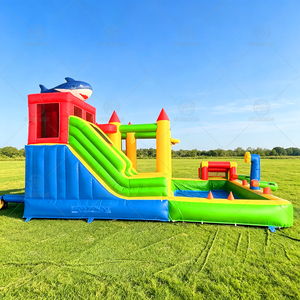 Château <span class=keywords><strong>gonflable</strong></span> Nairbag en PVC pour enfants, avec toboggan et piscine, idéal pour les fêtes et les jeux en extérieur dans le jardin - Product Image 4