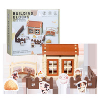 Ensemble de blocs de construction en bois pour maison de ferme, jouet de construction DIY pour enfants, jouets d'empilage Montessori, jeu éducatif pour garçons et filles