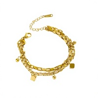 Bracelet en or 18 carats double couche à huit directions, style influenceurs Douyin, pour femmes, accessoire fait main