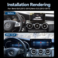 Radio para Auto de 12.8 Pulgadas con Carplay, Pantalla LCD para Auto, Estéreo para Auto con Pantalla Táctil de 1 Din para Mercedes GLK CLS 12-17