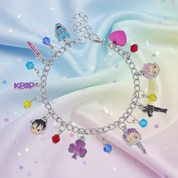 Nouveaux modèles de bracelets à maillons en chaîne de dessins animés, d'anime et de K-POP, bracelet tendance en acier inoxydable pour femme, accessoires avec pendentif en alliage