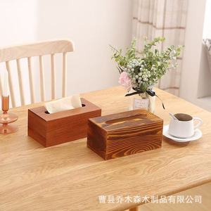 Boîte à mouchoirs en bois 22x12x9 cm, rangement de bureau carré pour mouchoirs extractibles, utilisation à la maison ou au bureau - Product Image 5