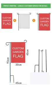 جودة عالية التسامي طباعة 30x45 في ساحة مزدوجة الجانب علم الحديقة 12x18 بوصة خط أزرق علم حديقة فارغ مع