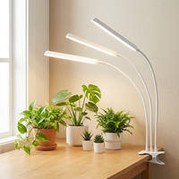 Lampe de culture micro-écologique d'intérieur à 3 têtes, à clipser, 360° °   Lampe décorative pour plantes d'intérieur à col de cygne rotatif avec minuterie et variateur d'intensité