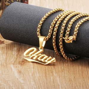 أزياء الهيب هوب دي جي مغني الراب التيتانيوم الصلب بخير رسالة قلادة للنساء الرجال هدايا الحزب الفضة الذهب <span class=keywords><strong>24</strong></span> بوصة حبل سلسلة المجوهرات - Product Image 4
