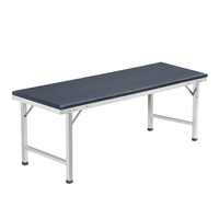 Table d'examen inclinable à cadre en acier inoxydable, lit de consultation médicale ambulatoire, table d'examen stationnaire pour clinique et hôpital