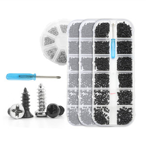 Kit de vis et écrous NINDEJIN en acier M1.2 M1.4 M1.5 M1.7 M2, petit jeu de vis de taraudage électroniques pour lunettes et montres - Product Image 1