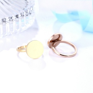 Custom Personalized Stainless Steel <b>Rings</b> Engrave logo Round Shape Rose Gold <b>Ring</b> <b>Blanks</b> - Product Image 6