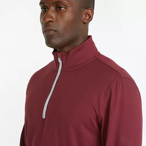 เสื้อวอร์มแบบถักแบบสวมหัวมีซิปสำหรับเล่นกอล์ฟแบบพอดีตัวแห้งแบบกำหนดเองได้4ทาง - Product Image 2