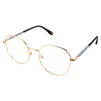 Montures de lunettes rondes en métal rétro modernes pour femmes, montures optiques minimalistes bicolores, fines, légères, de haute qualité