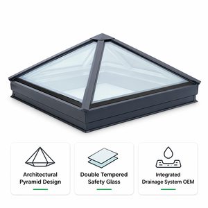 Dôme <span class=keywords><strong>de</strong></span> toit en verre trempé en aluminium pour puits <span class=keywords><strong>de</strong></span> lumière pyramidal, étanche, personnalisé, résidentiel, commercial, OEM - Product Image 1