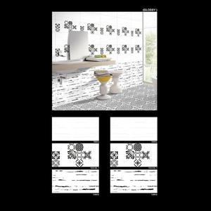 Azulejos de pared esmaltados para baño con diseño de flores multicolor de 30x60cm - Product Image 6