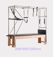 Mesa de Pilates Cadillac Trapeze de Madera de Roble Clínica para Fisioterapia, Rehabilitación, Entrenamiento de Coordinación Neuromuscular y Reformadores de Pilates