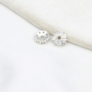 ที่ใส่ดอกไม้ C21 ชุบทอง 14K ทำจากทองแดง อุปกรณ์ทำเครื่องประดับ DIY ตัวคั่นสำหรับสร้อยข้อมือแบบลูกปัด สีเงิน สีทองขาว มีให้เลือกหลายสี - Product Image 5