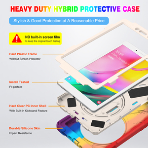 Coque colorée arc-en-ciel à asymétriques, étui de protection contre les chocs pour <span class=keywords><strong>Samsung</strong></span> <span class=keywords><strong>Galaxy</strong></span> <span class=keywords><strong>Tab</strong></span> <span class=keywords><strong>A</strong></span> 8.0 T290 T295, avec sangle à main - Product Image 4