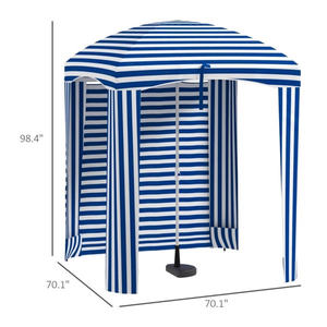 Sombrilla Db Sun Shelter Azul y Blanca a Rayas con Paredes Laterales, Poste de Aluminio, Tela Oxford, para Uso en Exteriores de Verano - Product Image 2
