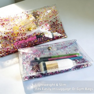 Nouveau design personnalisé forme taille paillettes sac cosmétique holographique sac à main bouton <span class=keywords><strong>rose</strong></span> or violet argent <span class=keywords><strong>eau</strong></span> paillettes sacs pochette - Product Image 4