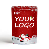 Le plus récent emballage de Noël populaire pochette imprimée personnalisée emballage chocolats bonbons usine sacs alimentaires en Mylar anti-odeur directe