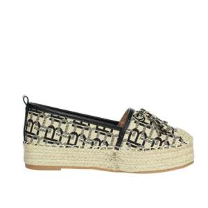 Espadrilles pour femmes Laura Biagiotti en cuir beige, chaussures plates - Product Image 4