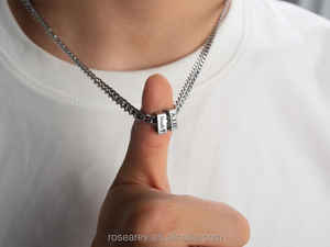 Collana Personalizzata in Acciaio Inox con Nome Inciso per Uomo, Catena Cubana Impermeabile, Regalo per la Festa del Papà - Product Image 4