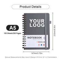 Carnet à spirales personnalisé avec logo d'entreprise, en PU, avec bande élastique, pour la promotion des entreprises