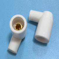 Isolateur en céramique d'alumine émaillée fileté à taux de réachat élevé, capuchon de protection haute tension ignifuge pour électrode de bougie d'allumage
