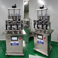 Machine à parfum pneumatique semi-automatique à quatre têtes haute efficacité, compatible CO2/aérosol pour la production de parfums cosmétiques