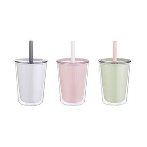 <b>Hot</b> Selling 24oz Double Wall Portable Plastic Water Bottle With Straw Big Belly Cup Large Capacity Beverage Cup Straw Cups - Product Image 2
