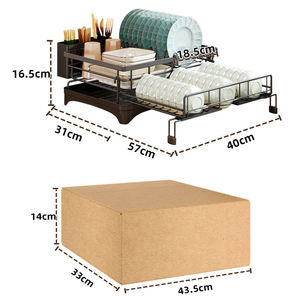 رف تجفيف الأطباق فوق الحوض قابل للتمدد، رف أطباق لسطح المطبخ من الفولاذ الكربوني - Product Image 6