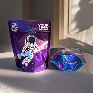 Luxury Holographic Ziplock <b>Bag</b> Custom Shape 3.5g Chocolate Premium Retail Packaging Reusable Resealable Sushi Pet Chewing Gum - Product Image 2