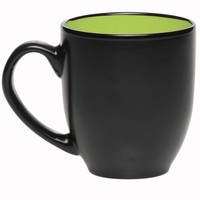 Tasse en céramique bistro colorée 2 tons de 16 oz avec logo imprimé