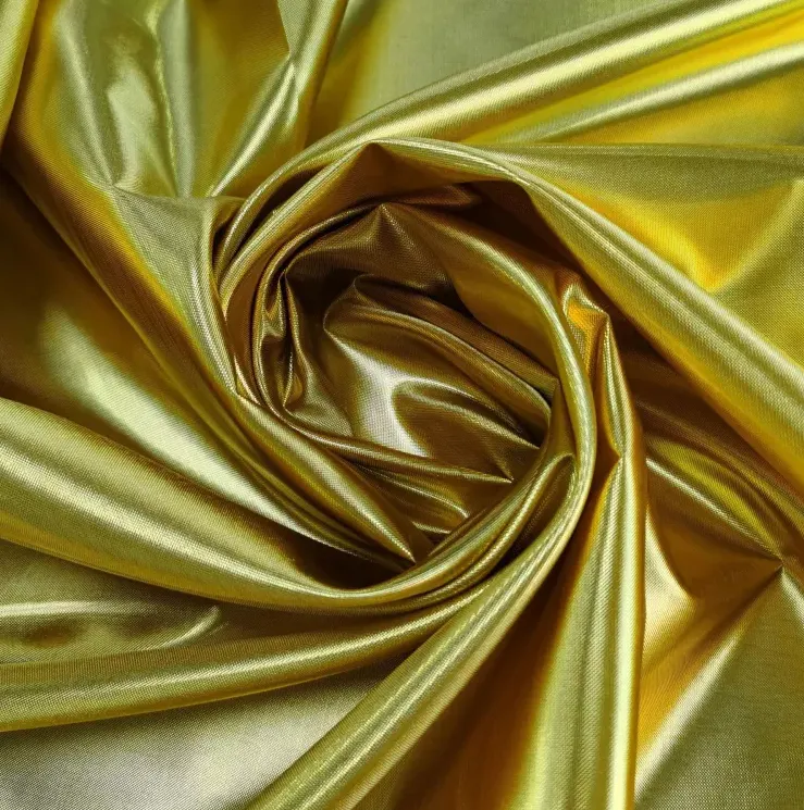 Grosir Benang Natal Dicelup Tenunan Emas Perak Shimmer Glitter Metalik Lame Cairan Lurex Kain untuk Bendera