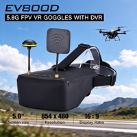 Kacamata FPV EV800D 5.8G 40CH Nirkabel dengan DVR Layar 5.0 Inci 854*480 Antena Ganda untuk Drone Balap FPV