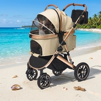 Poussette pour animaux de compagnie SML Deluxe avec une capacité de 22 kg, peut contenir 2 animaux