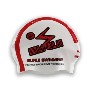 OEM 실리콘 수영 모자 중간 상단 인쇄 성인 맞춤형 로고 수영 모자