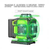 Niveau laser 4D 16 lignes 4x360 à faisceau vert, auto-nivelant, avec trépied pour la construction et la rénovation de la maison
