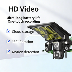 Cámara Guangheng de 3MP con Triple Lente y Panel <span class=keywords><strong>Solar</strong></span> - Montaje en Poste de Luz, Doble Iluminación, Detección Humana, Alarma por Voz - Product Image 3