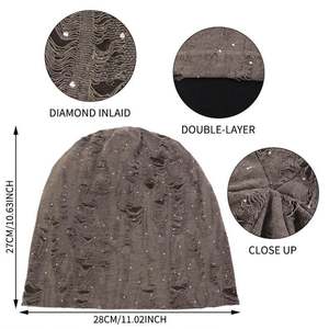 Bonnet chimio en coton double couche respirant, motif papillon imprimé, pour femme, idéal pour l'extérieur, collection hiver, vente en gros - Product Image 4