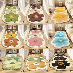 Tappeto da <span class=keywords><strong>Camera</strong></span> da Letto <span class=keywords><strong>per</strong></span> Ragazze, Antiscivolo, Impermeabile, Ecologico, in Poliestere Morbido con Design Floreale <span class=keywords><strong>per</strong></span> <span class=keywords><strong>Camera</strong></span> da Letto e Soggiorno - Product Image 2